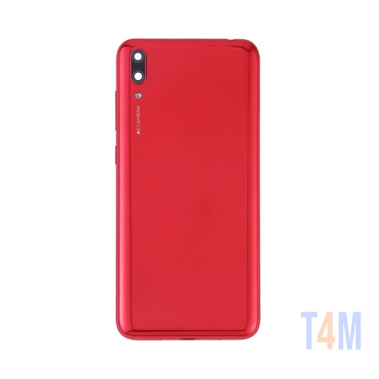 Tampa Traseira+Lente da Câmera Huawei Y7 2019 Vermelho